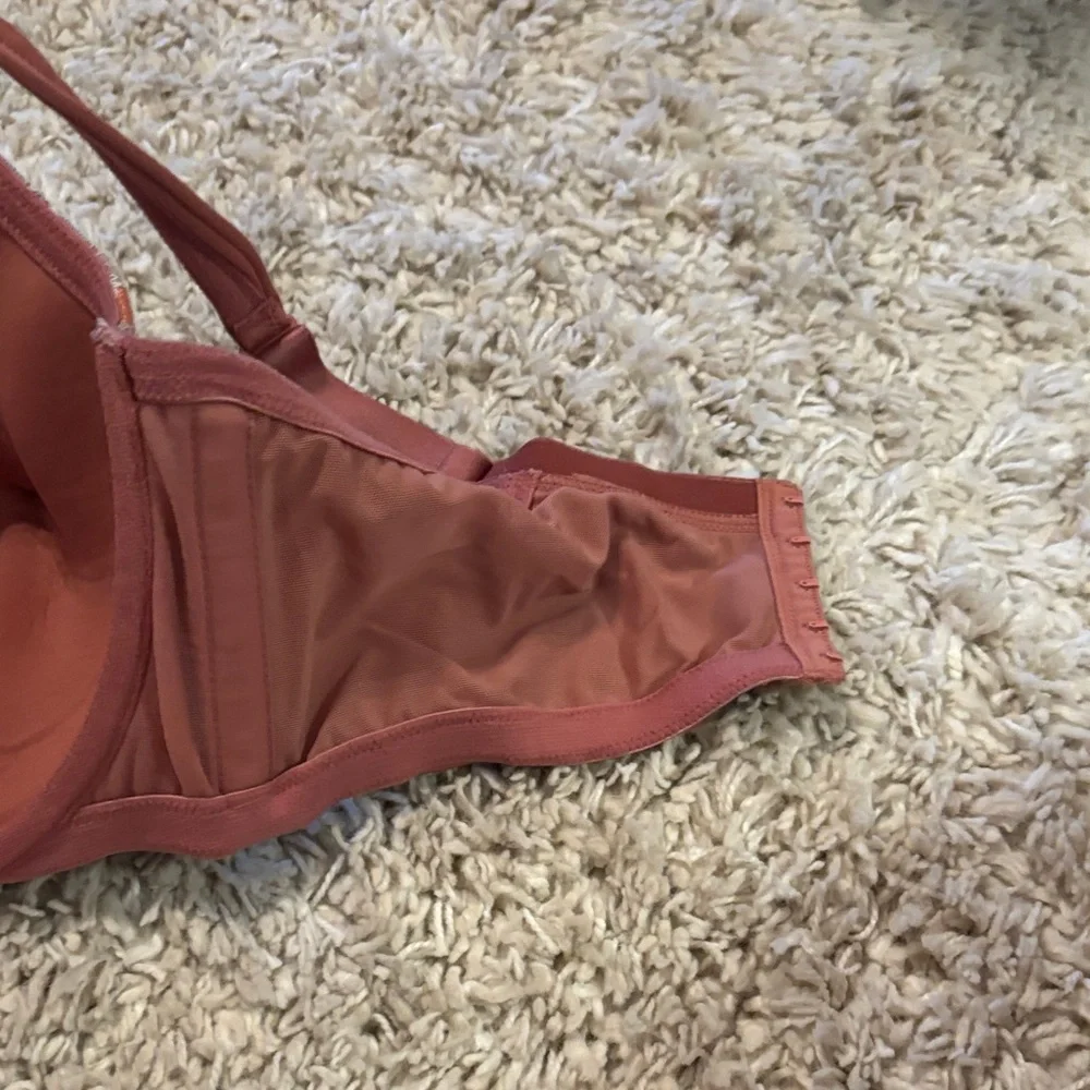 Cacique Satin Lace Bra in Rust and Cream